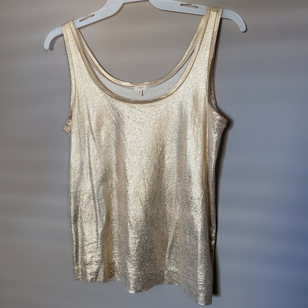 J. Crew Shiny Gold Metallic Tank